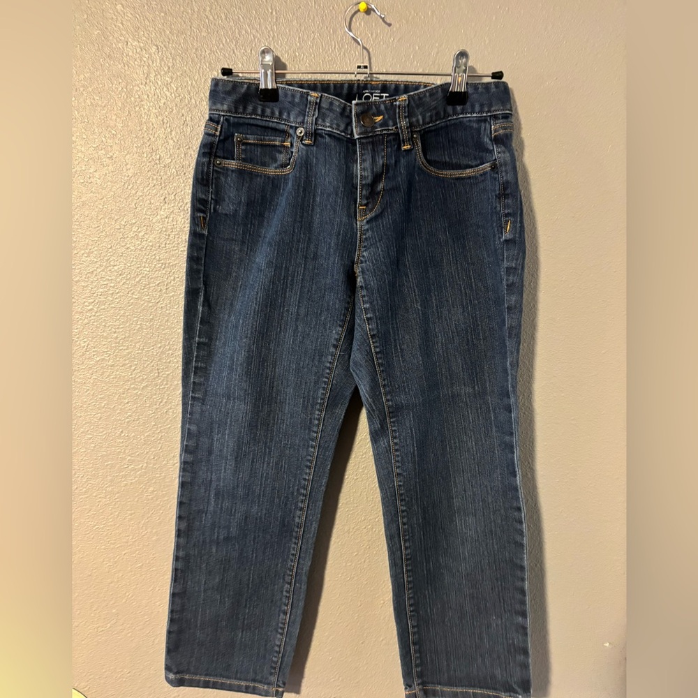 LOFT Blue Straight Leg Jeans size 0 Indigo